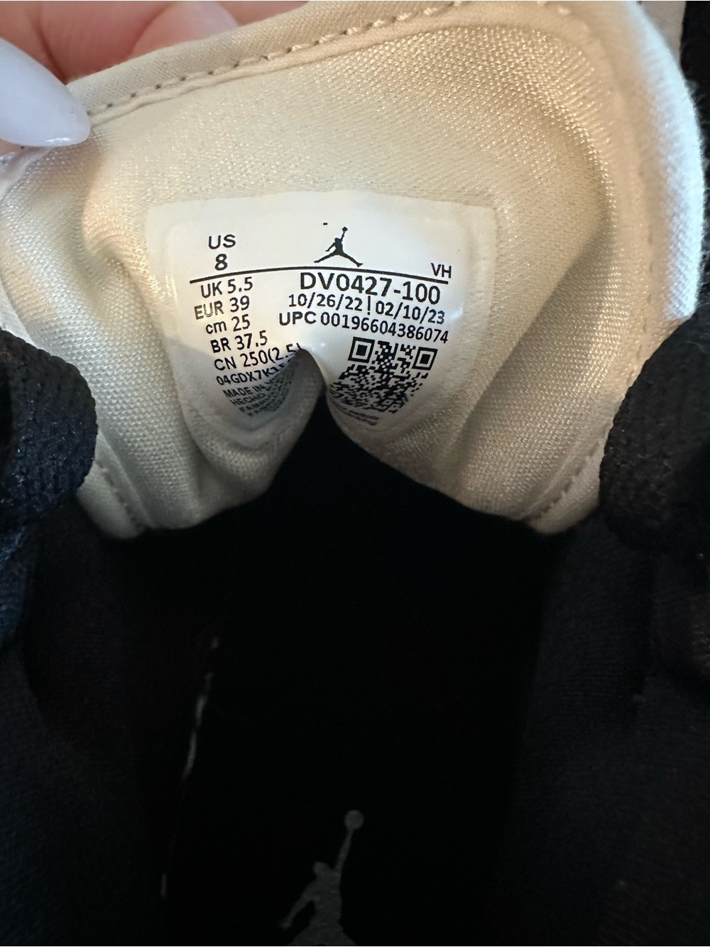 Jordan High-Top Sneakers in Black and Cream - Picture 5 of 6
